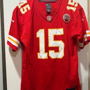Nike Red and White #15 Football Jersey with Gold Trim
